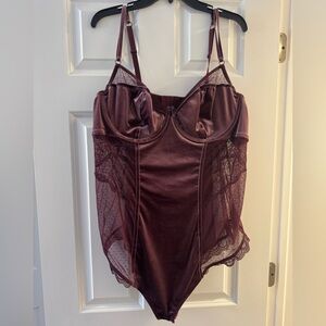Burgundy body suit